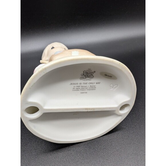 Vtg Precious Moments Porcelain Figurine Jesus Is The Only Way 1988 Sam B 520756 - Picture 6 of 7